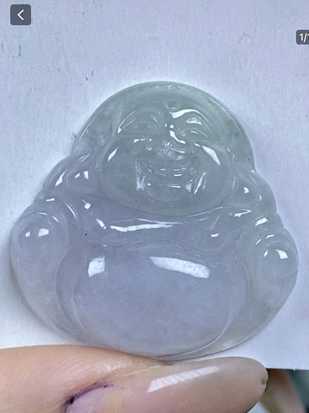 Icy Jade Buddha Pendant Necklace